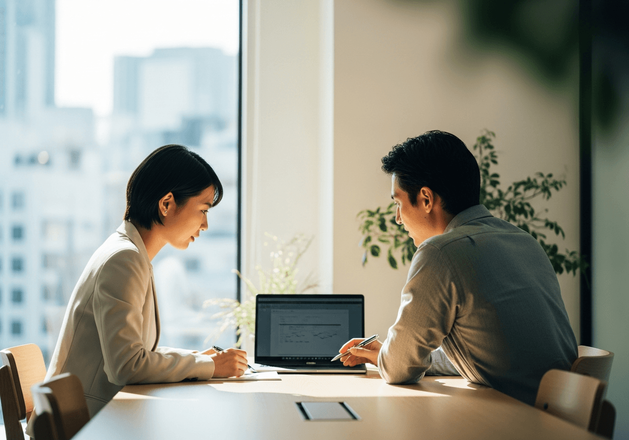 A working session in a Tokyo office